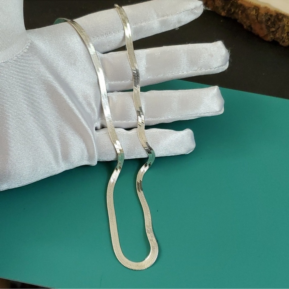 Sterling Silver 925 Herringbone Necklace
